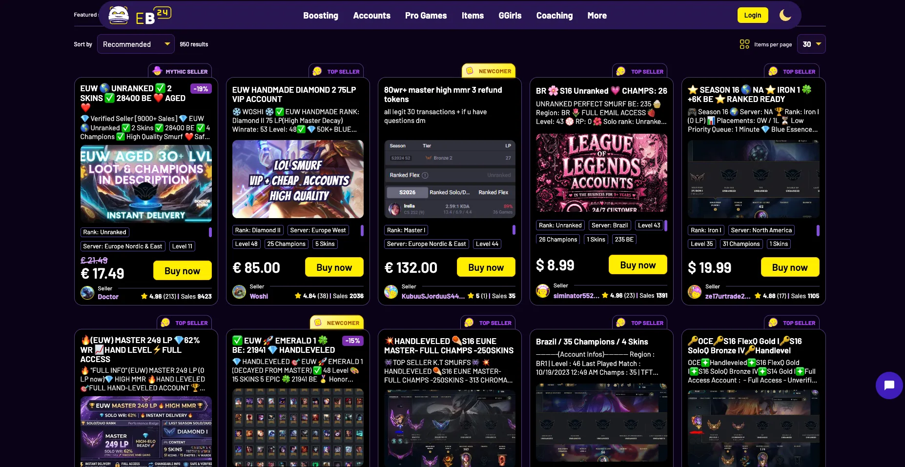 Eloboost24 master lol account